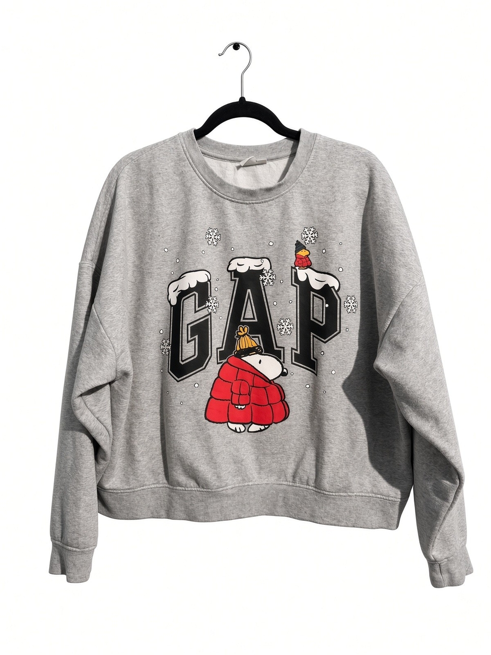 GAP Gray Crewneck Sweatshirt with Red Polar Bear Graphic
